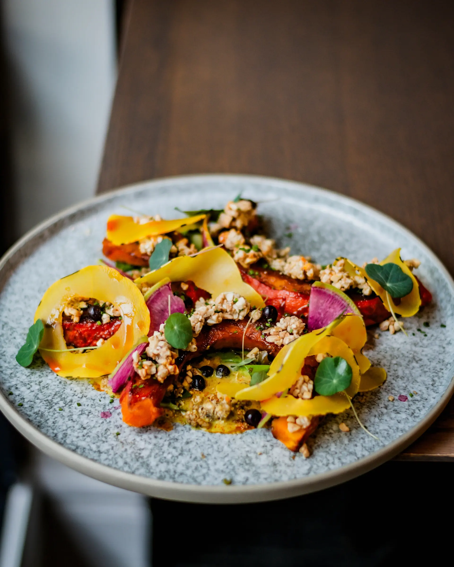 The Courtney Room's Roasted Kuri Squash, a dish prepared for Dine Around and Stay in Town Victoria 2025.