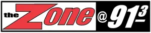 The Zone at 91.3 logo.
