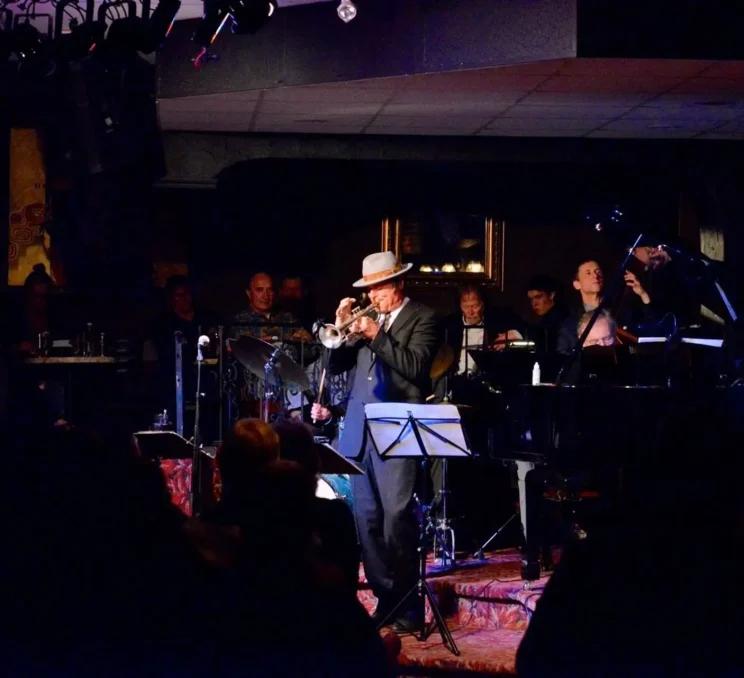 A trumpet player at Hermann's Jazz Club in Victoria, BC