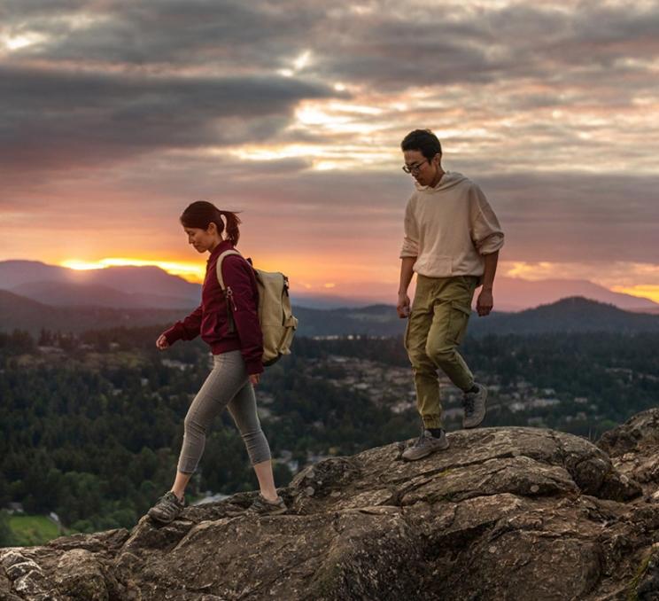 A couple hikes across the rocks on Mount Douglas in Victoria, BC