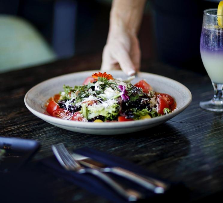 A salad is served at Boom + Batten in Victoria, BC