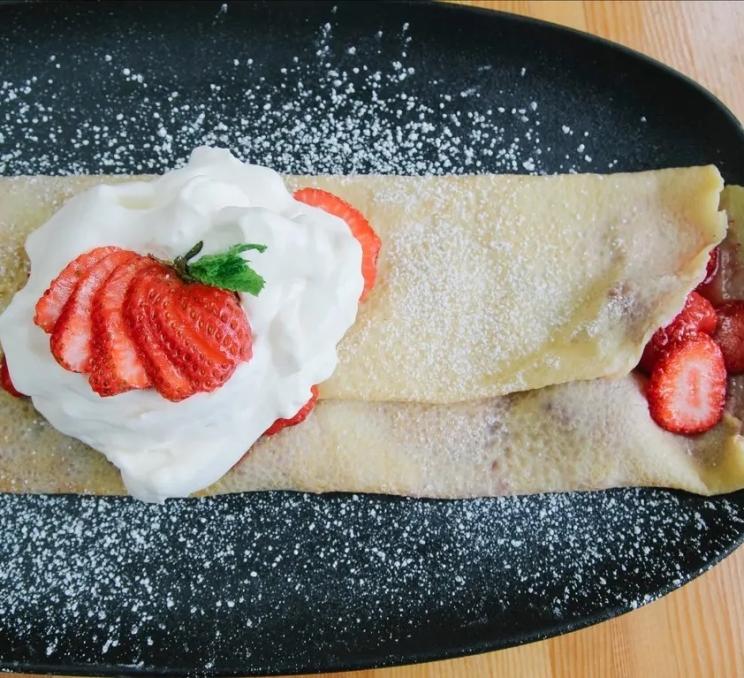 A crepe at Vis-a-Vis in the Oak Bay neighbourhood of Victoria, BC