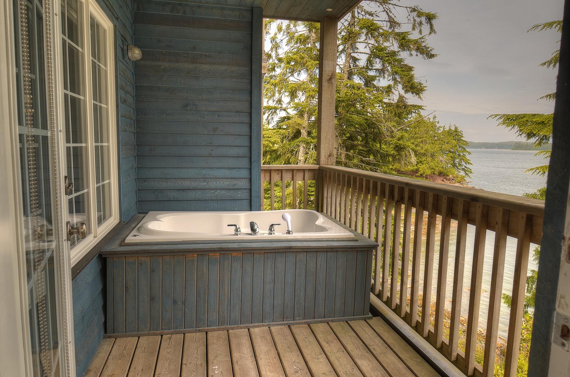 All suites with tubs have beautiful water views.