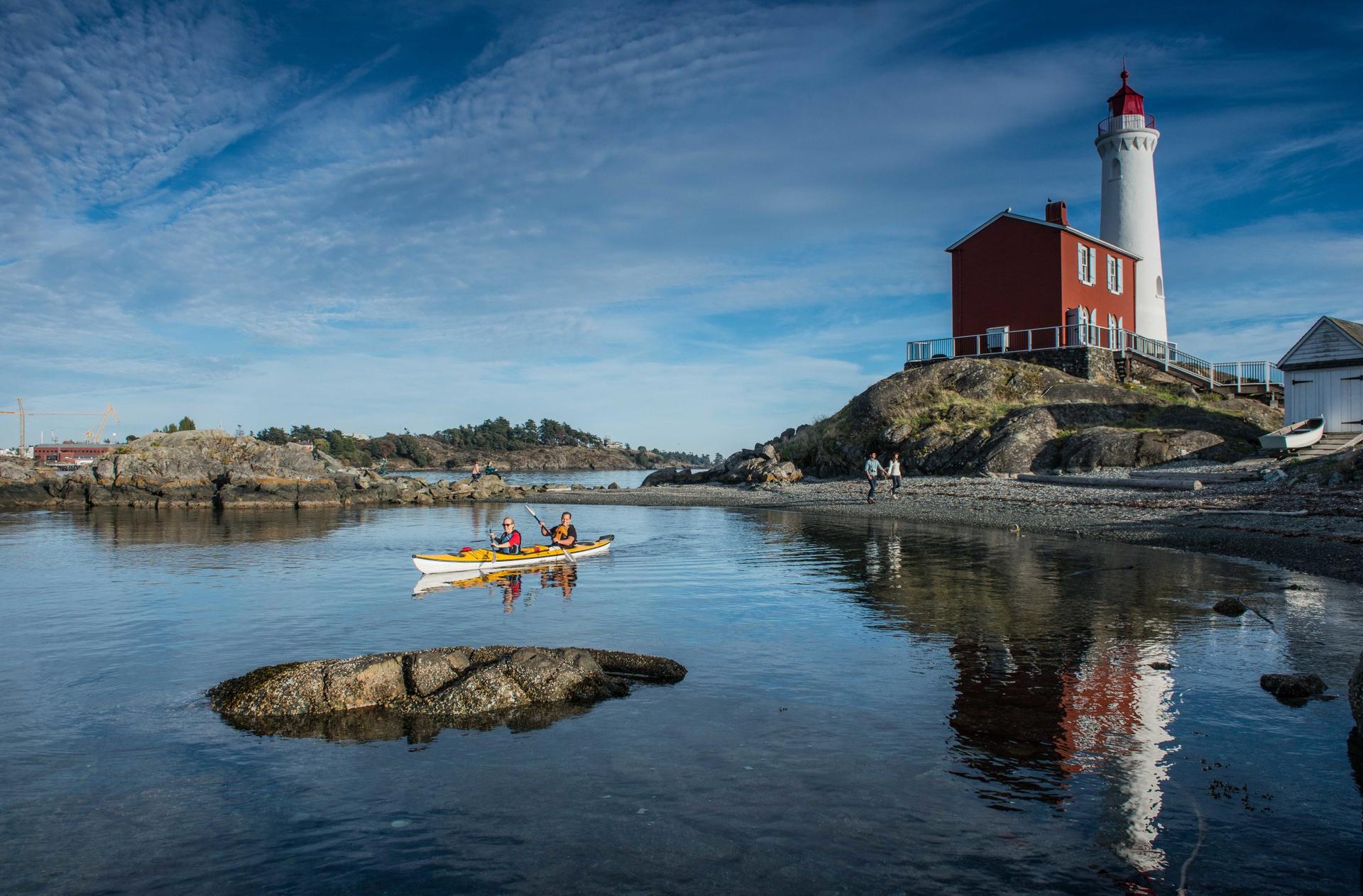 The often calm waters of Esquimalt Lagoon makes for a nice paddle close to the lighthouse.