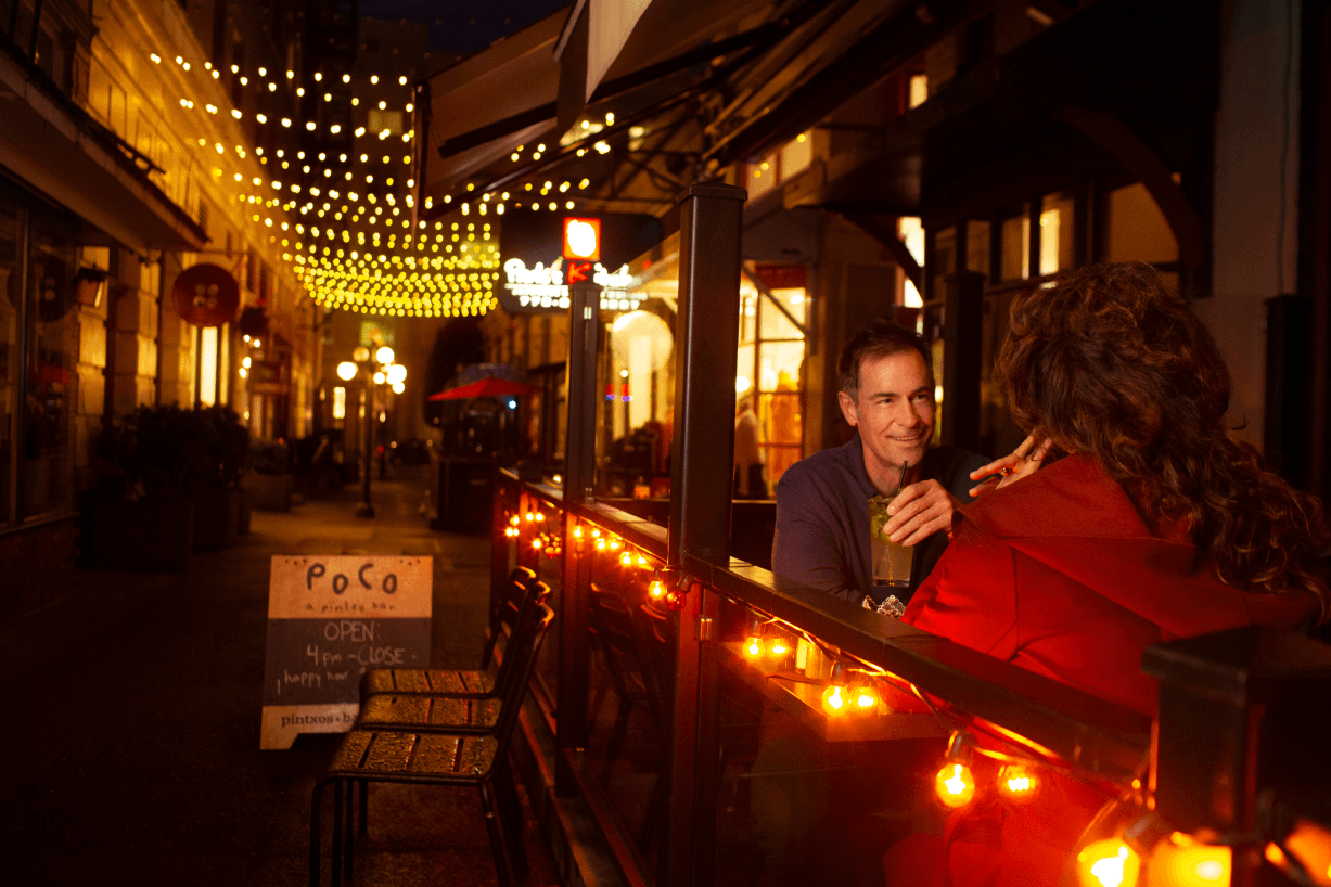 A couple dining in Victoria, BC