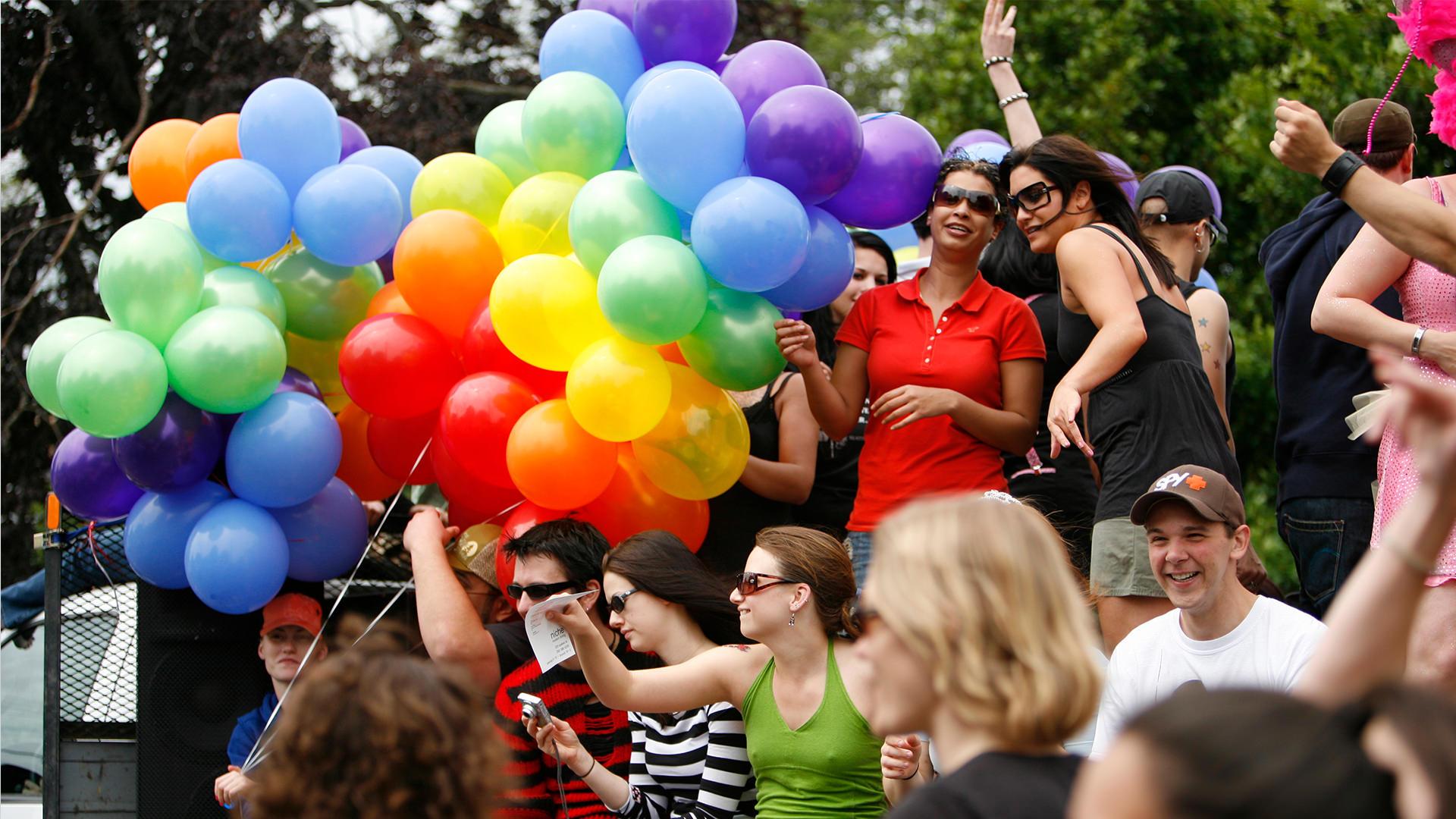 A group at Pride Festival in Victoria, BC