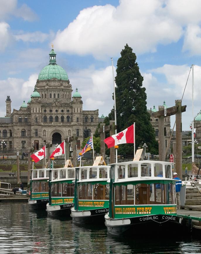 Victoria Harbour Ferries moored with Legislature in the background