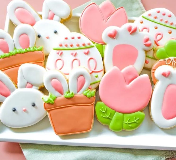 Cookies at an Easter cookie decorating class at Bilston Creek Farm in Victoria, BC