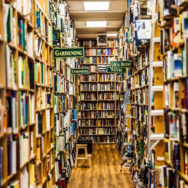 The countless books in Russell Books in Victoria, BC. Canada's largest independent bookstore.