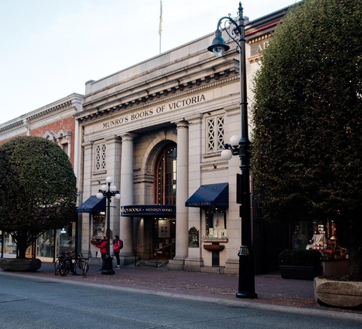 The exterior or Munro's Books in Victoria, BC