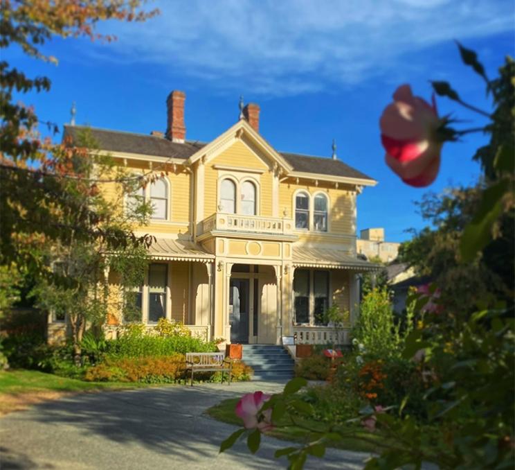 The facade of Emily Carr House in Victoria, BC