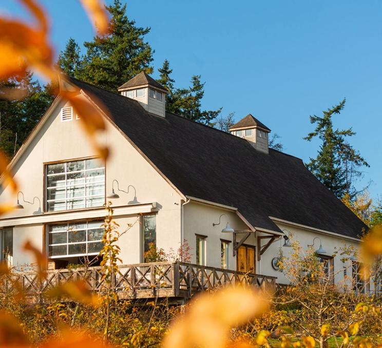 The farmhouse at Seacider Farm & Ciderhouse in Victoria, BC