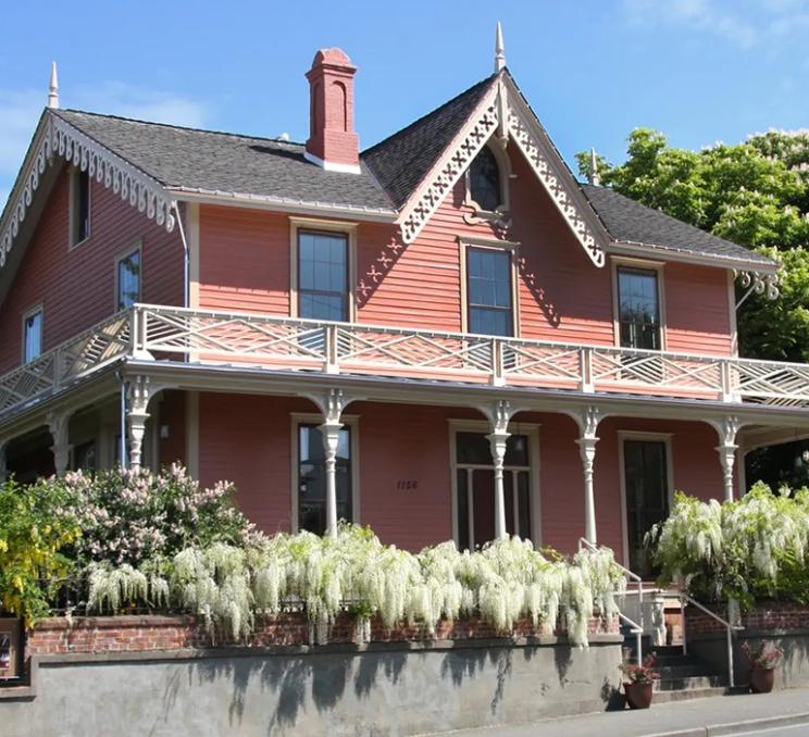 The exterior of Wentworth Villa Architecture Heritage Museum in Victoria, BC