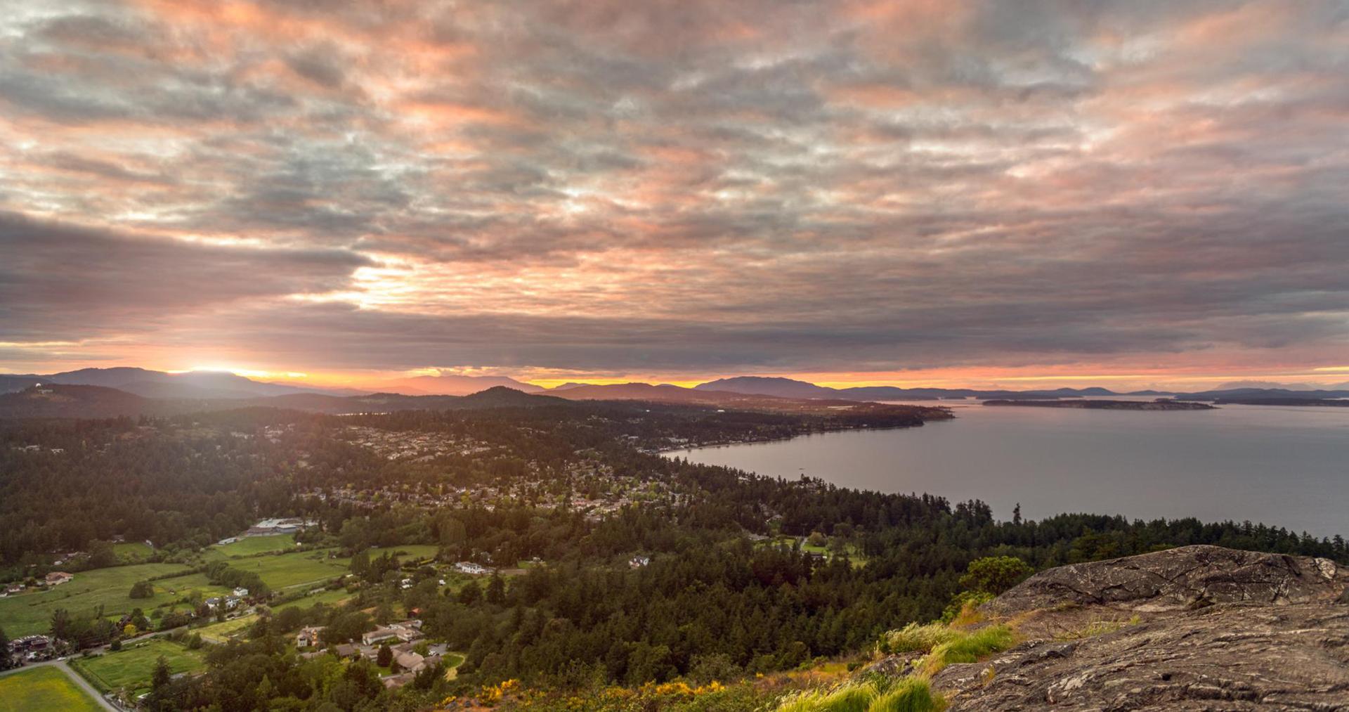 A view from atop Mount Doug in Victoria, BC