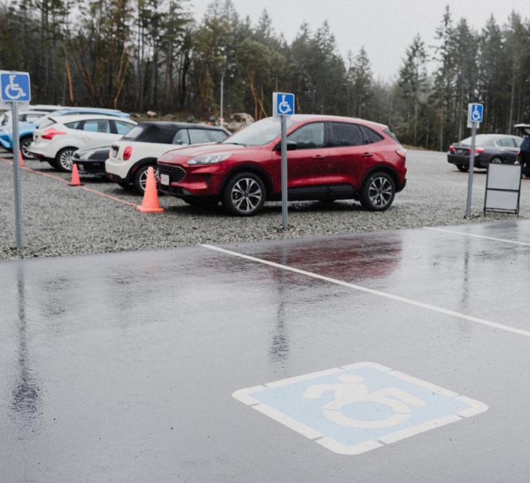 An accessible parking space in Greater Victoria