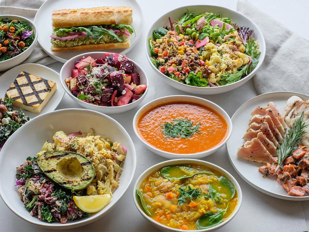 A spread of nutritious food at Tractor Every Day Healthy Foods in Victoria, BC