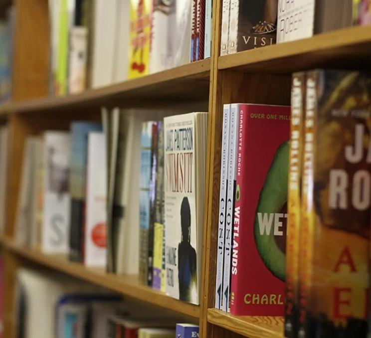 A row of books at Booktown in Sidney, Greater Victoria, BC