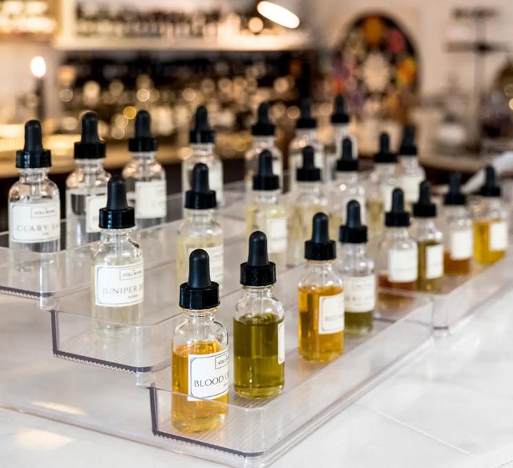 An assortment of botanical scents at Flore Botanical Alchemy in Victoria, BC