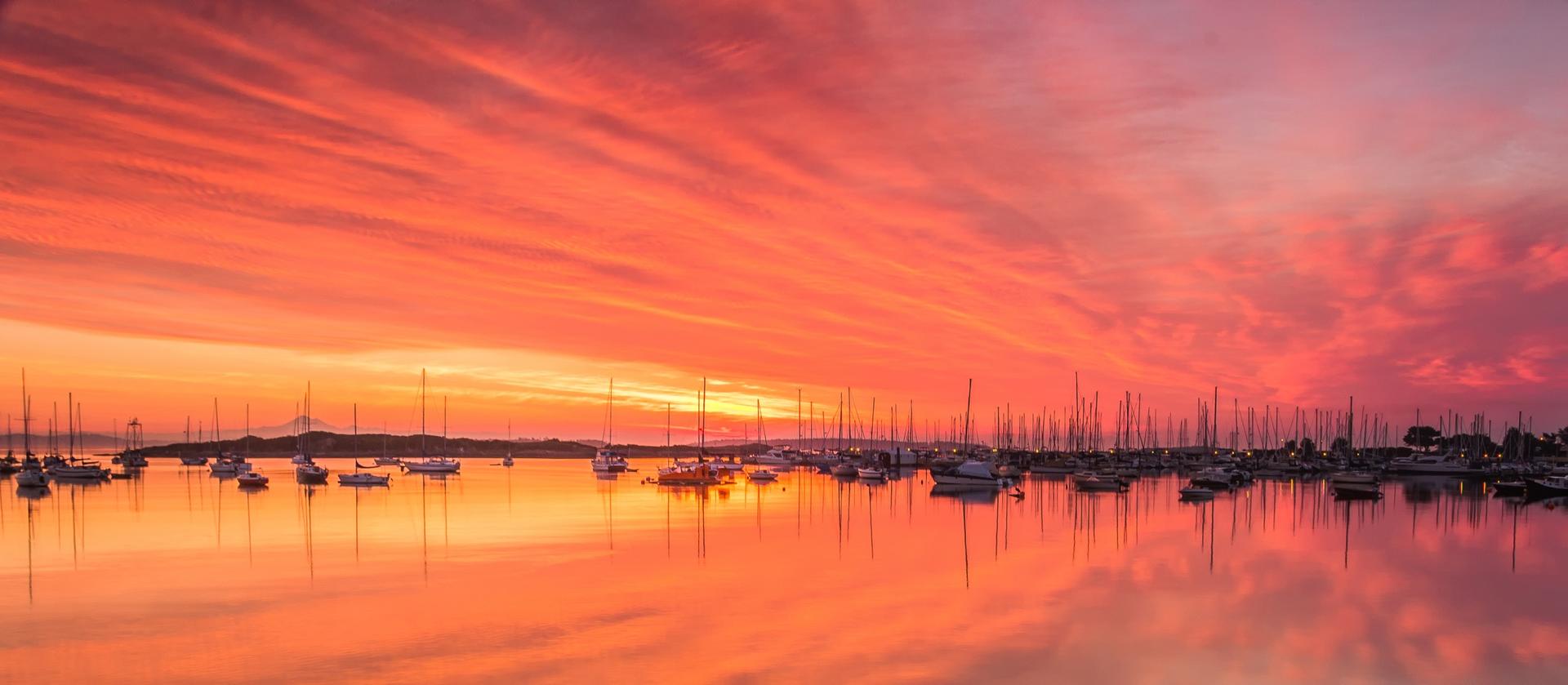 A sunrise over the Oak Bay Marina in Victoria, BC