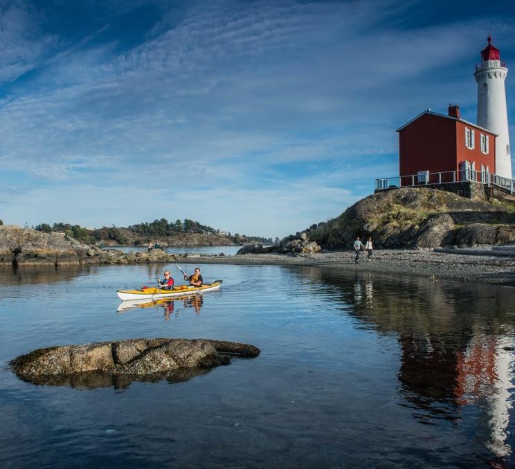 The often calm waters of Esquimalt Lagoon makes for a nice paddle close to the lighthouse.